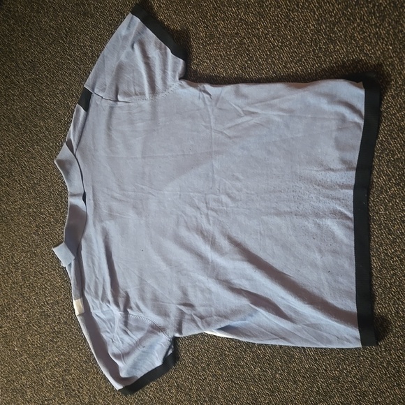 Blue Polo Shirt with Vertical Stripes and Short Sleeves - Picture 4 of 4